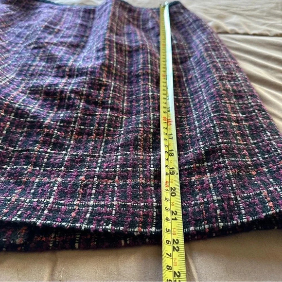 Laura Scott Womens Multicolor Plaid Tweed 2-Piece Skirt Suit 14P - Picture 14 of 14